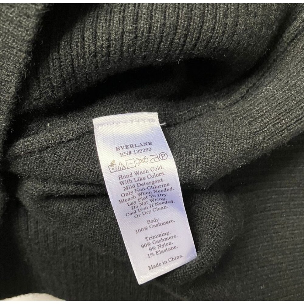 Everlane The Cashmere Polo Sweater Black Size Small - Picture 6 of 6